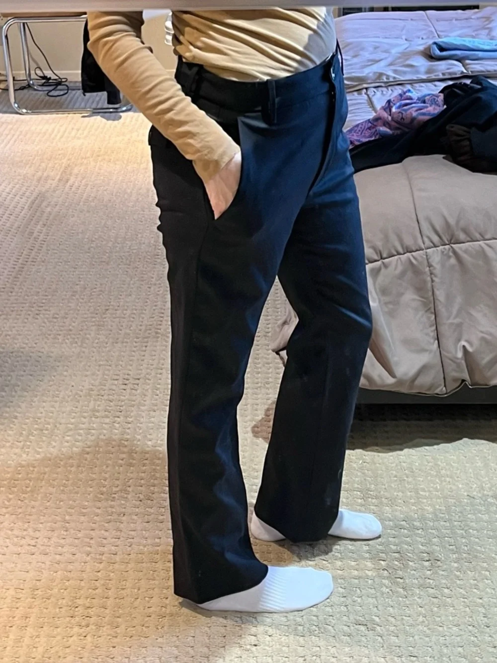 Nine In The Morning Wool Wide Leg Trousers. - Picture 2 of 10